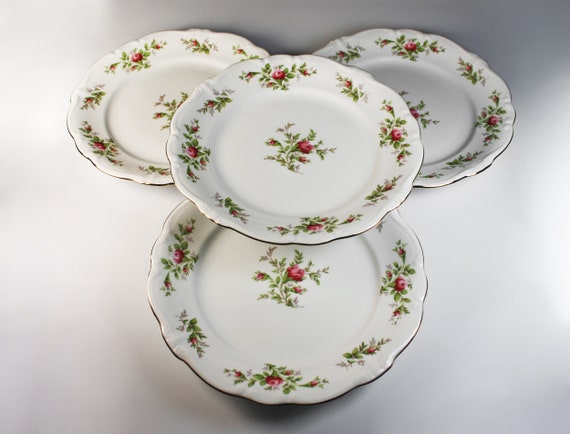 Dinner Plates, Johann Haviland, Moss Rose, Bavarian Backstamp