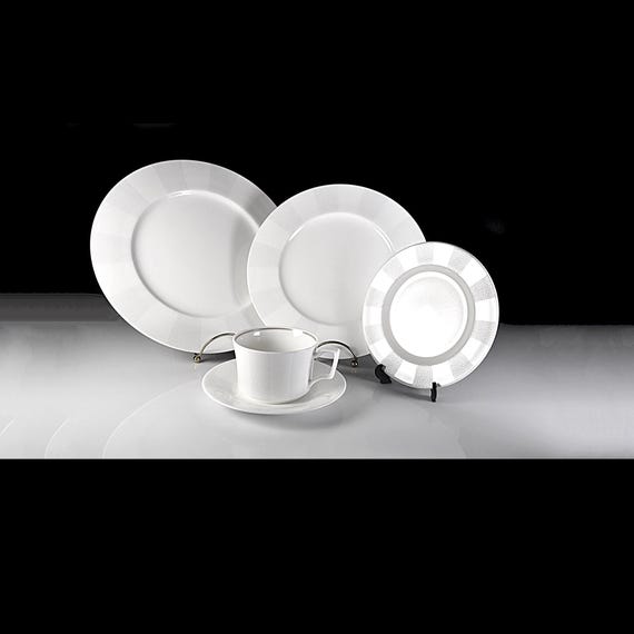 Noritake Falling Snow Bone China Place Setting – New in Box, Complete 5-Piece Set