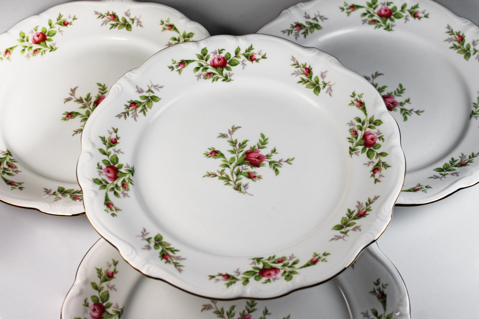 Dinner Plates Johann Haviland Moss Rose Bavarian Backstamp Etsy