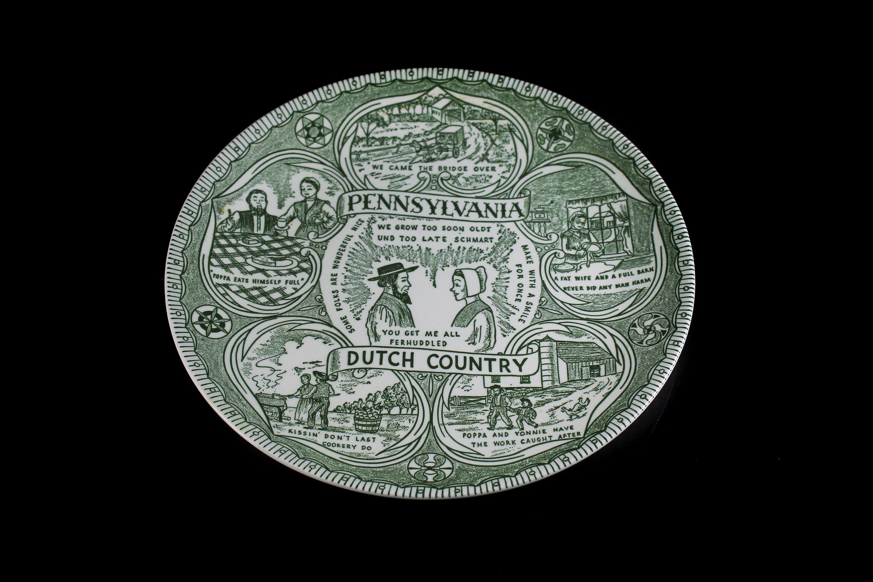 Pennsylvania Souvenir Plate, Dutch Country, State Plate, Collectors