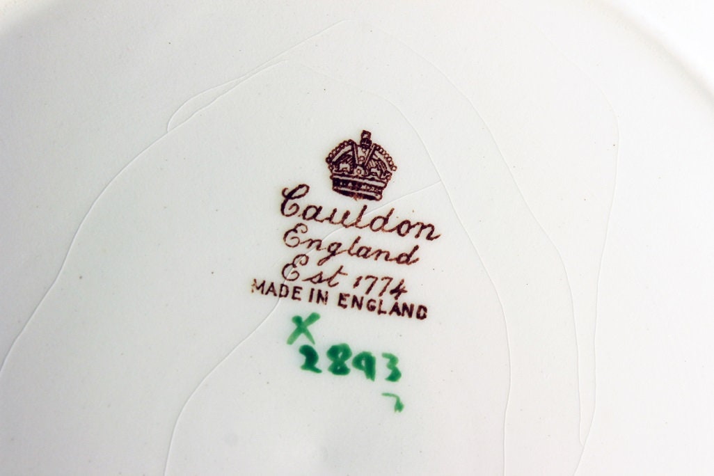 Dinner Plate Cauldon England Floral Pattern Embossed Large