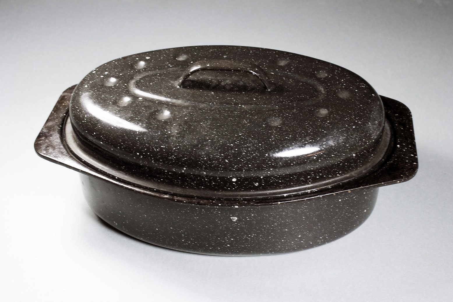 small enamel roasting pan with lid