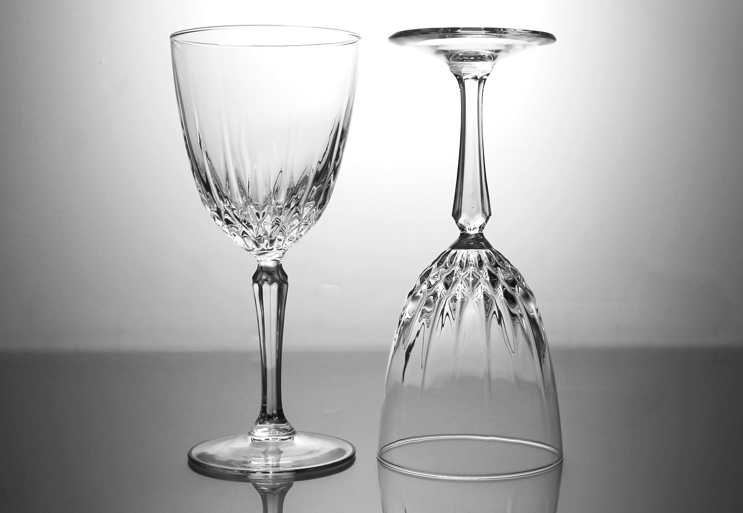 Wine Glasses, Luminarc, Cristal D'ArquesDurand, Diamant, Diamond Cut