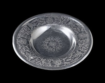 Hand Wrought Aluminum Tray, Wilson Specialty Co., Brooklyn NY, Floral Design, Aluminum Bowl, Embossed, Centerpiece