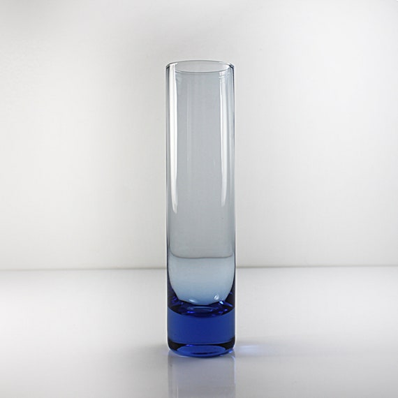 Cobalt Blue Bud Vase, Weighted Bottom, 7 Inch, Tube Vase, Giftware