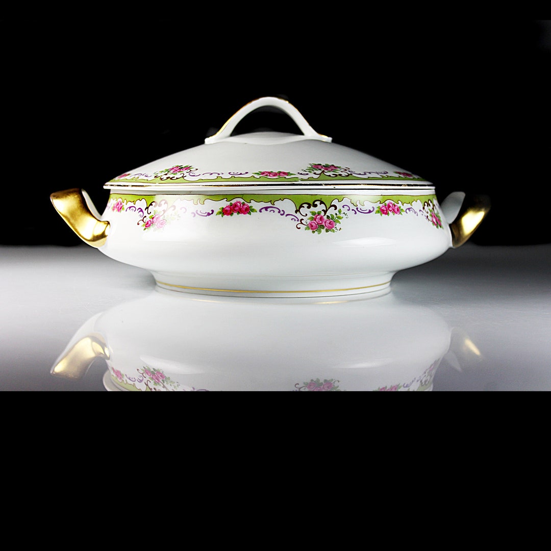 Antique Vegetable Bowl, Union T China Company, Czechoslovakia, Green ...