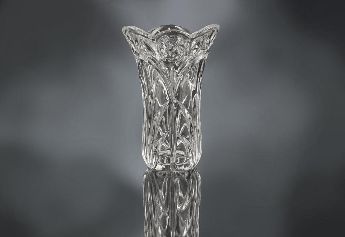 Crystal Vase Princess House American Rose Pattern Etsy