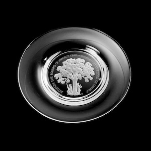 Crystal Decorative Collectors Plate, The Liberty Tree, The Franklin Mint, Orrefors, Hand Blown, Limited Edition, Display Plate, Art Glass