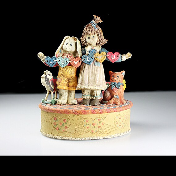 Music Box, San Francisco Music Box Co., Love U, Girl With Toys, You Light Up My Life, 1996 Collectible, Giftware