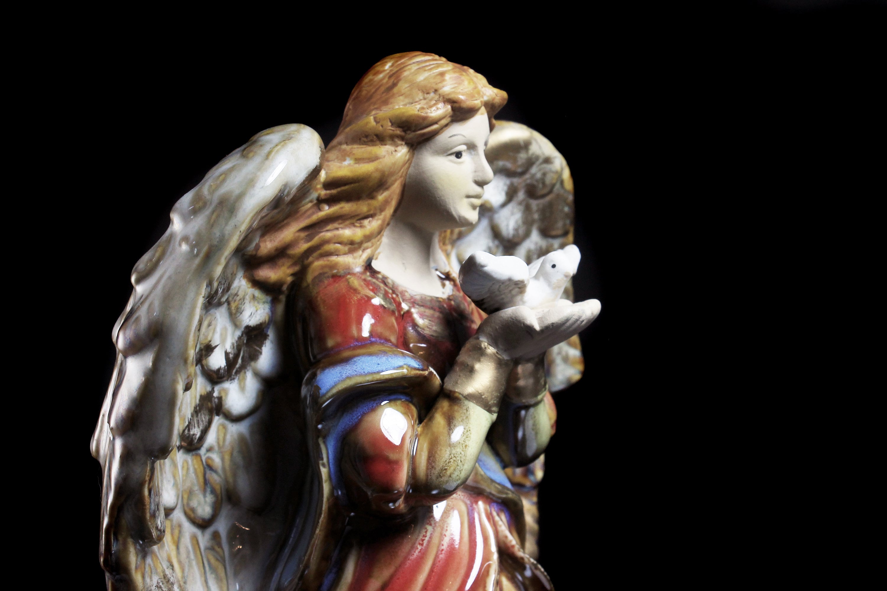 Porcelain Angel Figurine, 12 Inch, Centerpiece, Figurine Art
