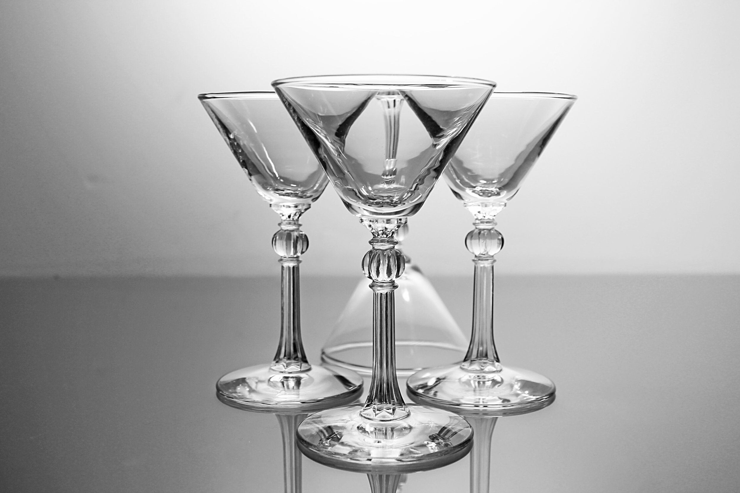 Libbey Martini Glasses, Stardust, Liquor Cocktail, Set of 4, Barware