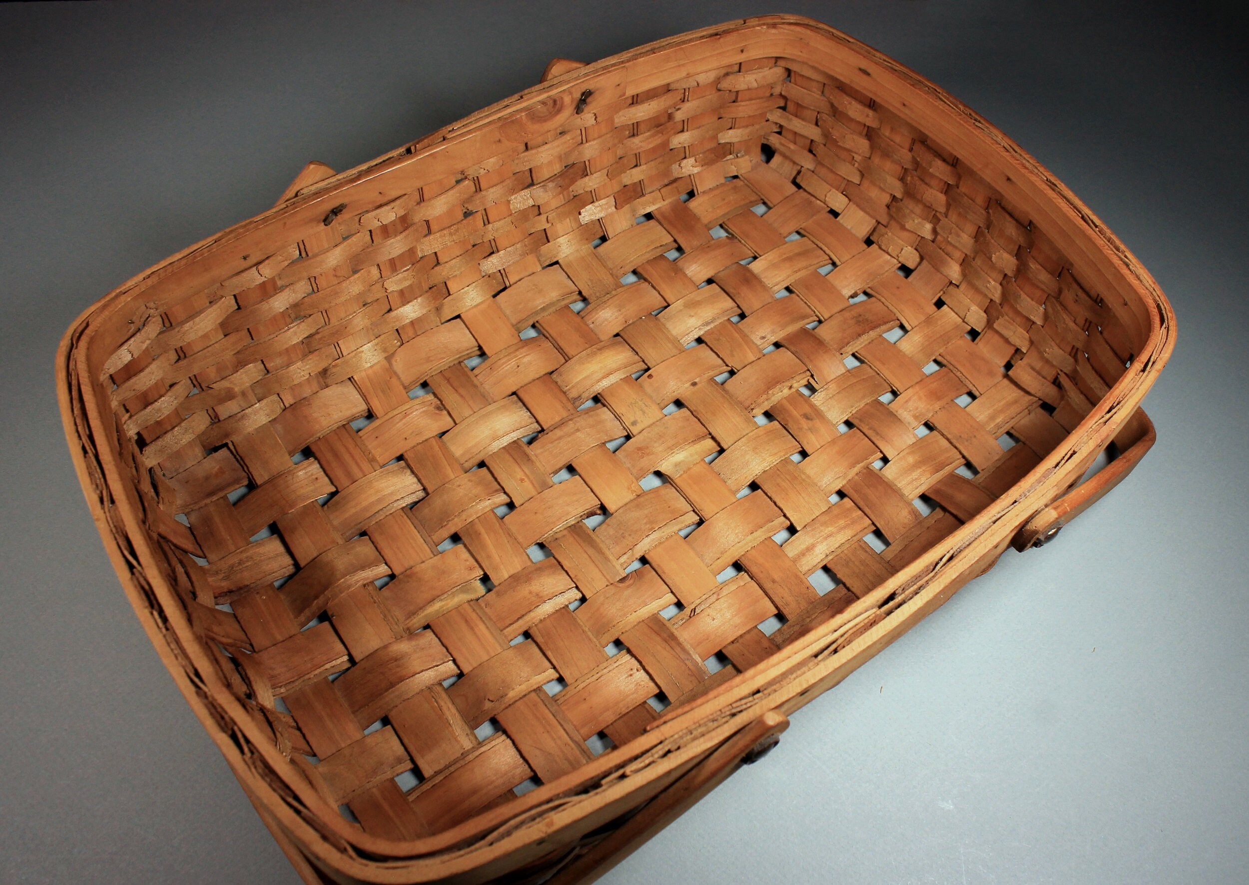 Gathering Basket, Woven Wood, Garden Basket, Market Basket, Storage