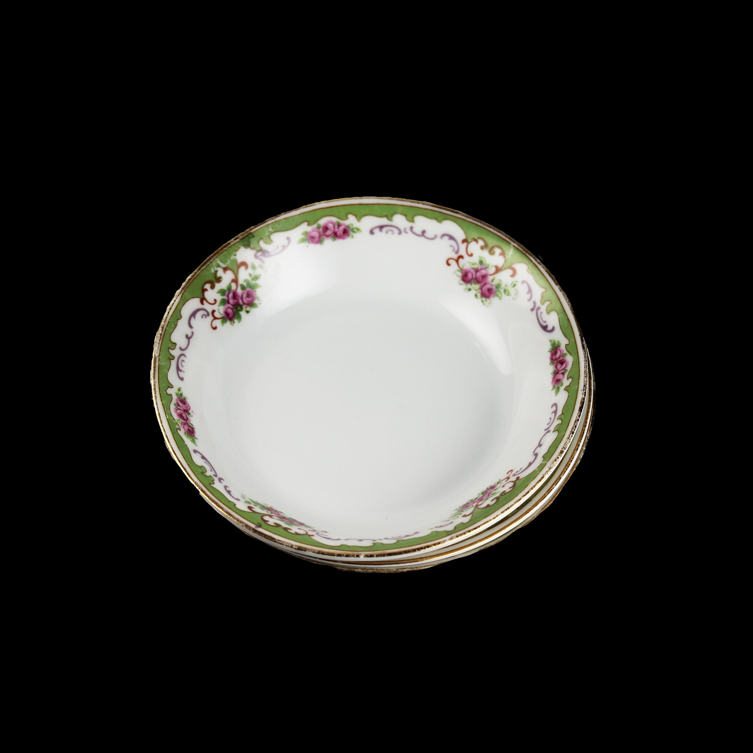 Antique Fruit Bowls, Union T China Company, Czechoslovakia, Green ...