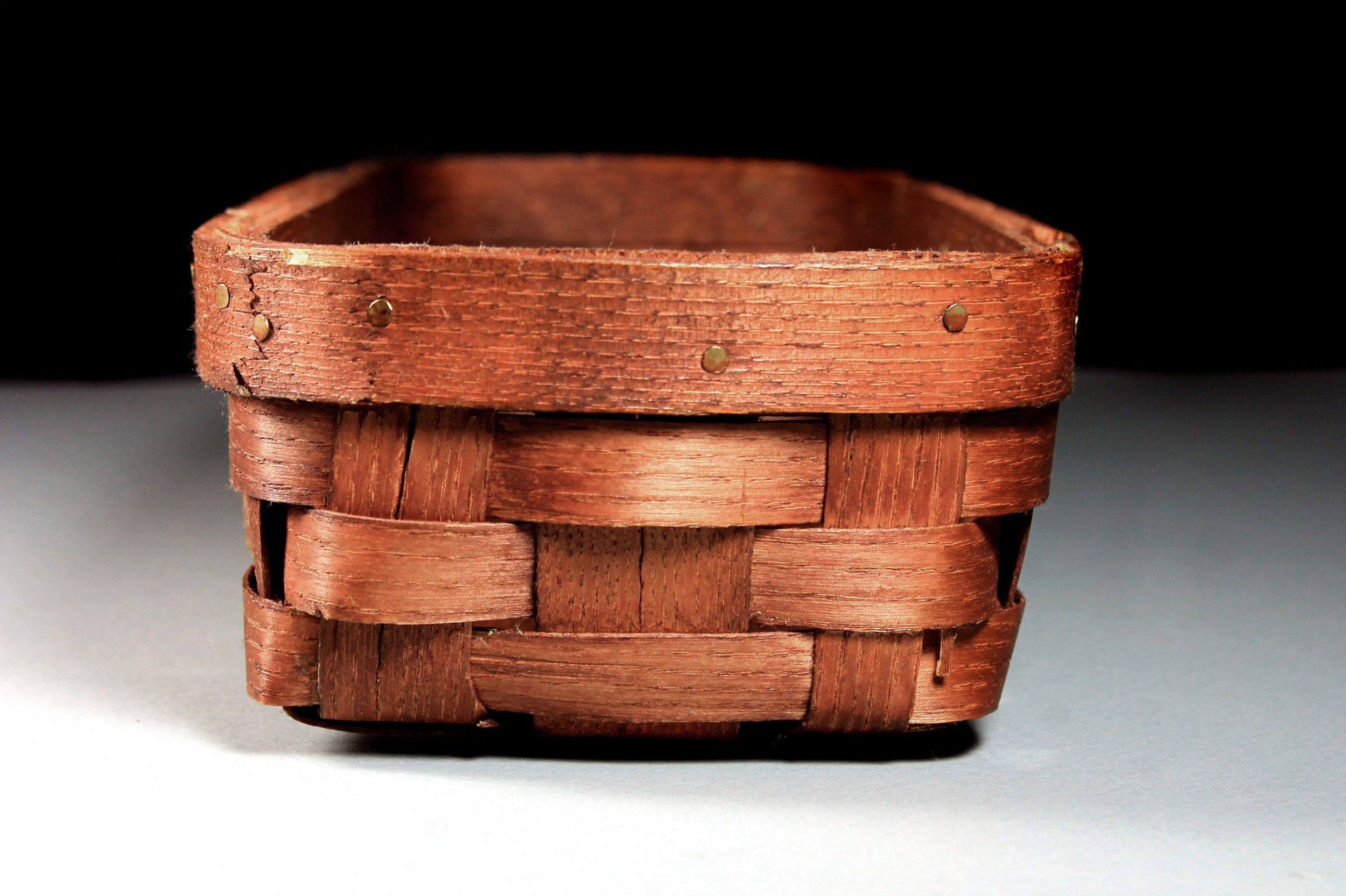 Decorative Basket, Woven Wood, Bread Basket, Storage, Long and Narrow