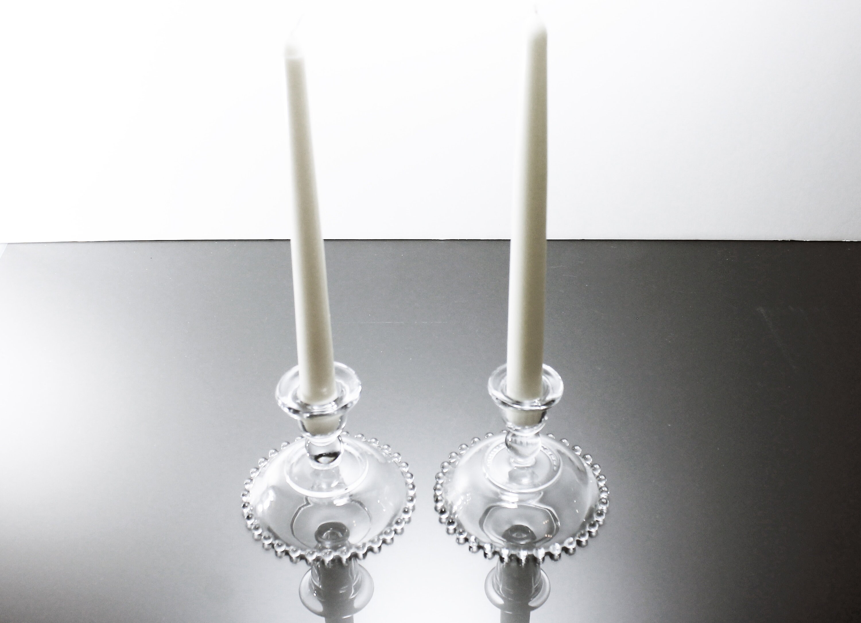 Candlewick Candlesticks, Imperial Glass, 3 Inch Tall, Candle Holders