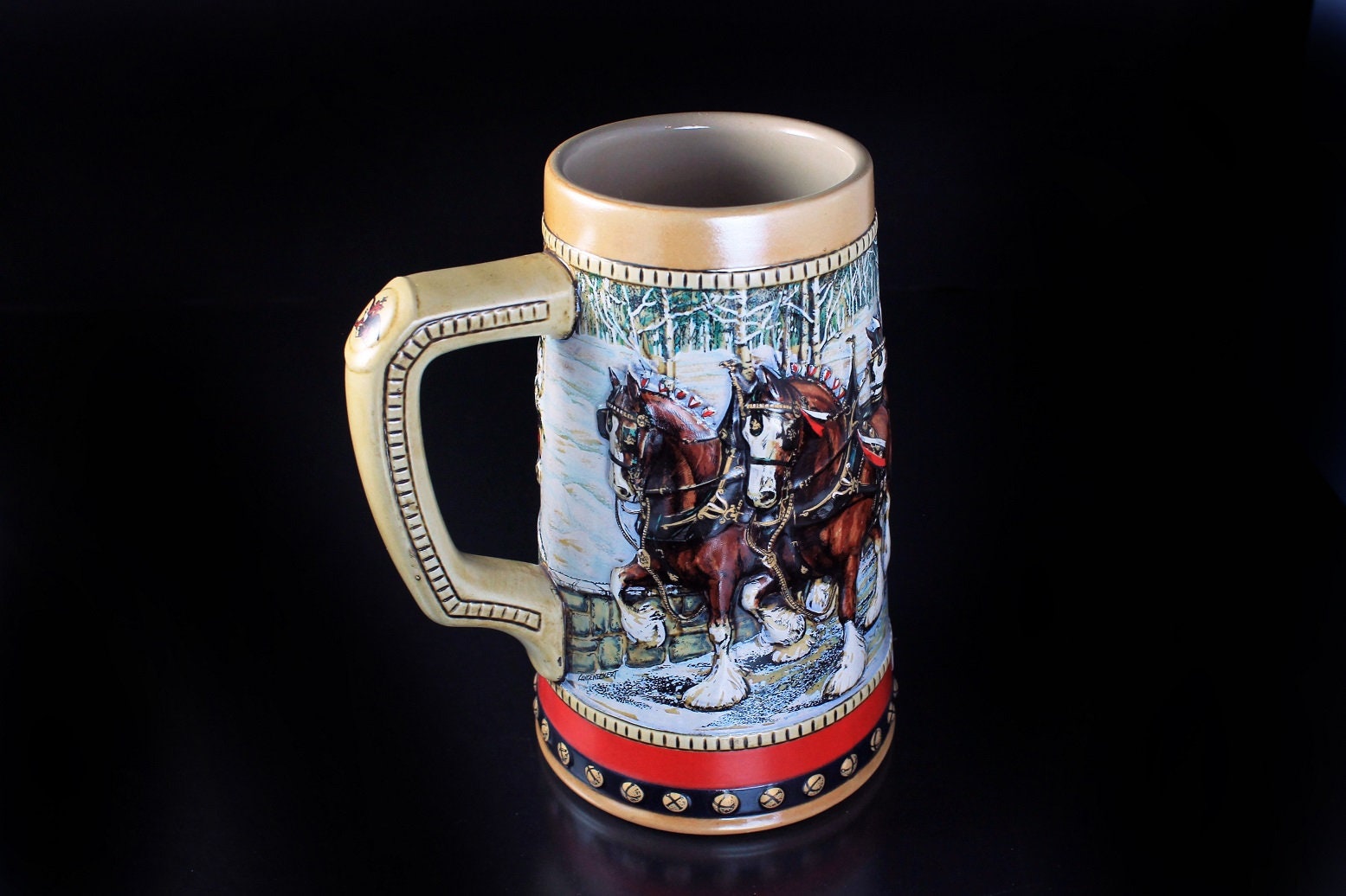 1988 Budweiser Holiday Stein, Cobblestone Passage, Beer Stein