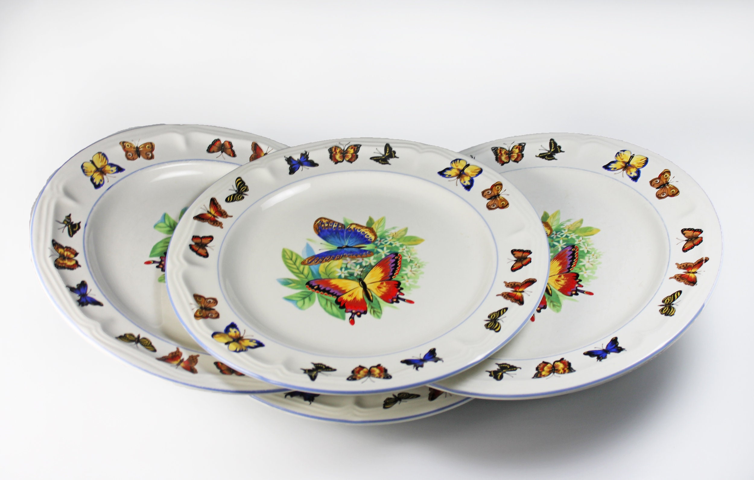 Dinner Plates, Tabletops Unlimited, Butterflies, Set of 4