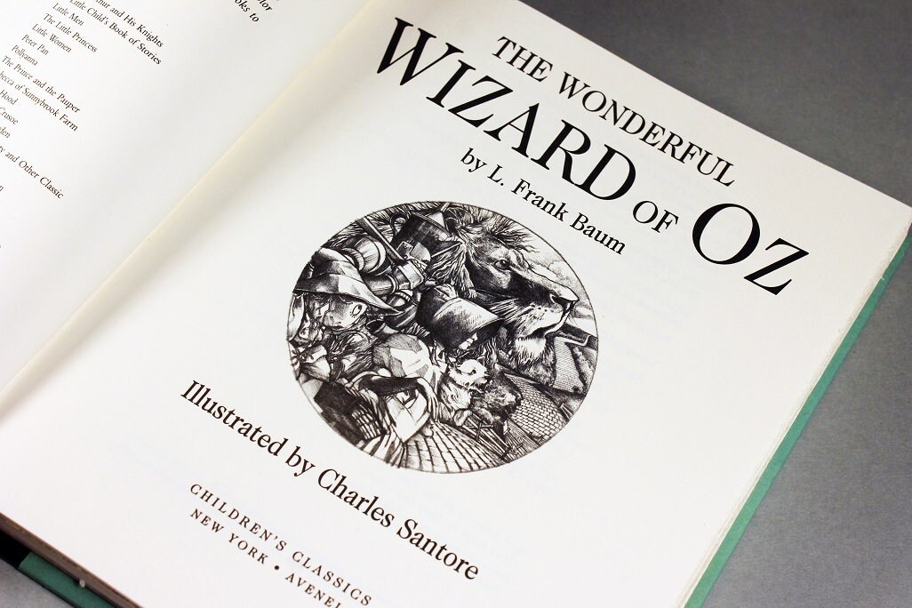 Children's Hardcover Book, The Wizard of Oz, L. Frank Baum, Fiction