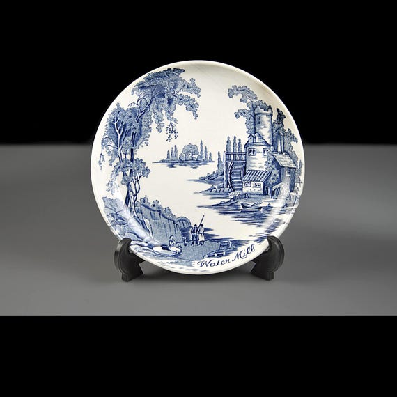 Johnson Bros Old Mill Blue Water Mill Plate, 4.25 Inch, English Transferware