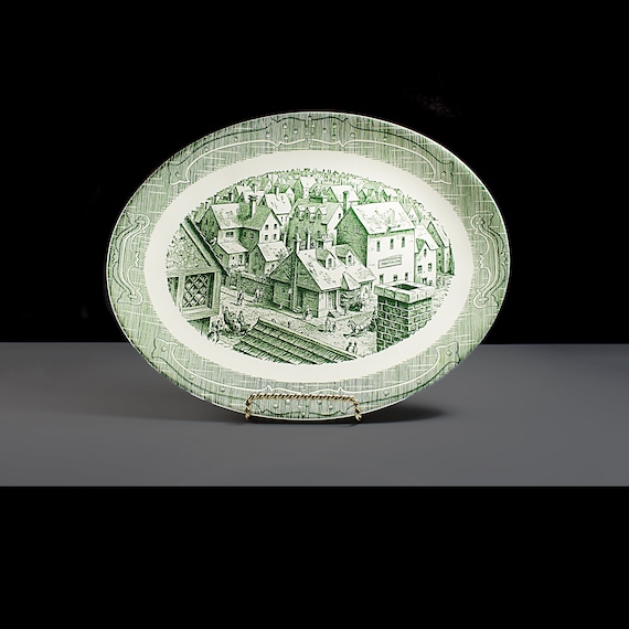 Oval Platter, Royal (USA), Old Curiosity Shop, 13 Inch, Old World Scene