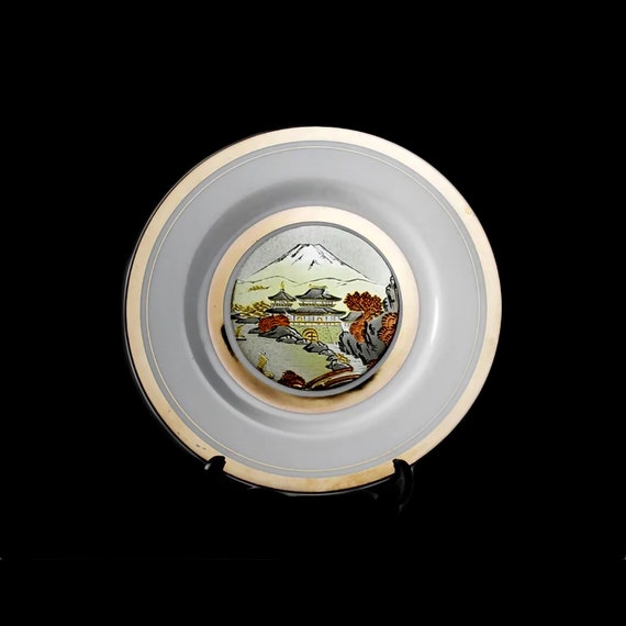 Art of Chokin Plate, Mt Fiji, Collectors Plate, 6 Inch, Decorative Plate, Wall Decor, Japanese Landscape