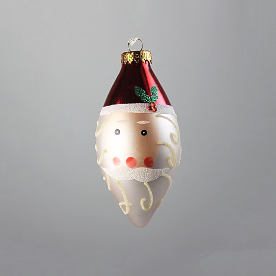 Santa Head Christmas Bulb, Old World Christmas, Ornament, Holiday Decoration, Original Box, 2001 Collectable