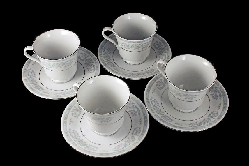Footed Cups and Saucers, Fairfield Fine China, Versailles Pattern, Set