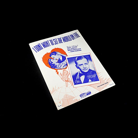 Vintage 1941 Sheet Music - "I Don't Want to Set the World on Fire" - Collectible WWII Era Music Memorabilia