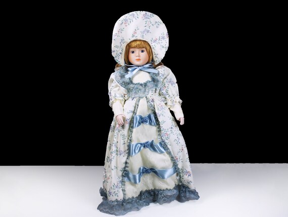 Victorian Porcelain Doll, ANCO, Adorable Memories, 16 inch Doll, Display Doll, Stand Included