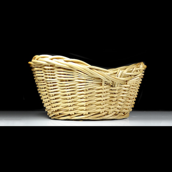 Oval Wicker Gathering Basket - Vintage, Decorative, Collectible, Versatile Storage