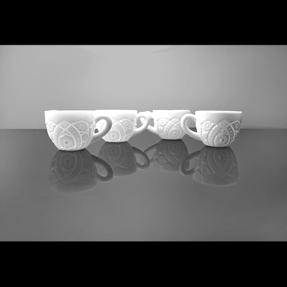 Vintage McKee Concord Milk Glass Punch Cups – Set of 4