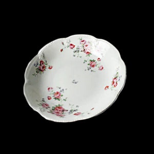 Vegetable Bowl, Germany, Pink Roses, 8 Inch, Serving Bowl, Embossed, Centerpiece, Decorative