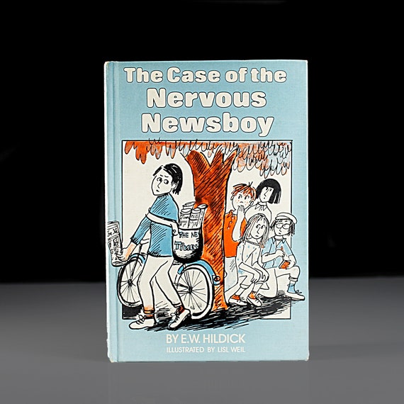 Children's Hardcover Book, The Case of the Nervous Newsboy, E. W. Hildick, Fiction, Mystery, Weekly Reader Book, Collectible