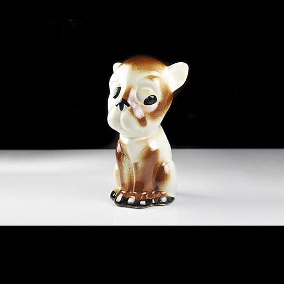 Ceramic Boxer Dog Figurine - 6 Inch Mid-Century Japanese Puppy Collectible - Retro Home Décor