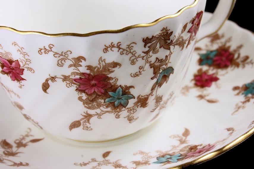 Minton China Tea Cup and Saucer, Ancestral S376