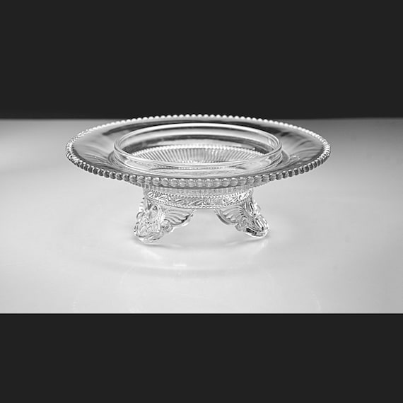 Antique EAPG Colorado Glass Candy Dish, US Glass Victorian Pedestal Bowl