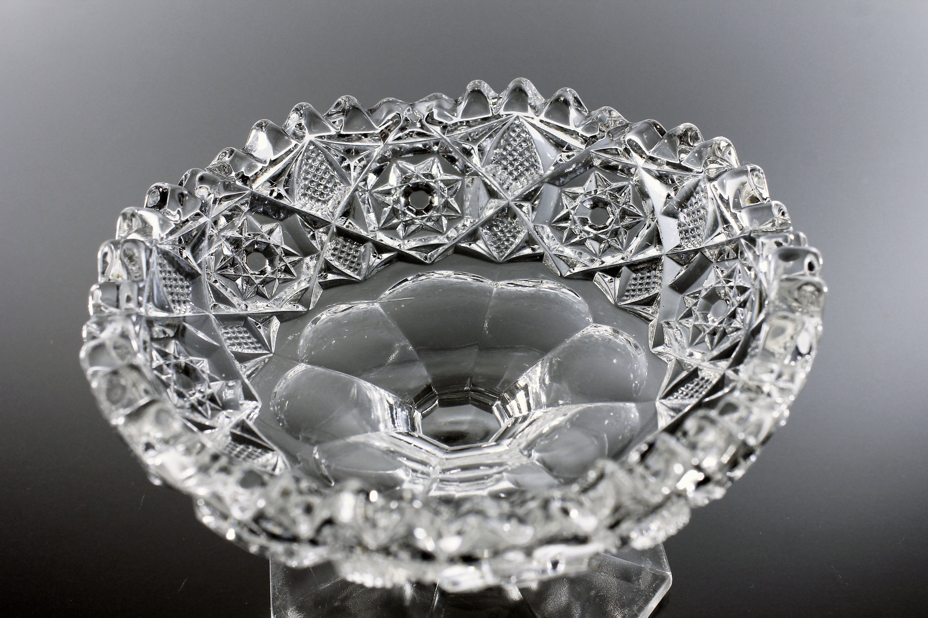 Antique EAPG JamJelly Compote, Hobstar Pattern, Candy Dish, Serving