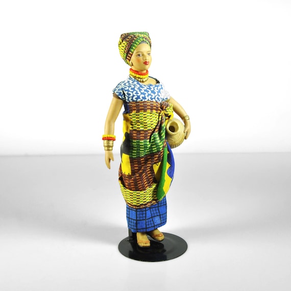Avon International Porcelain Doll – Adama from Nigeria – 1991 with Original Box – 8 Inches