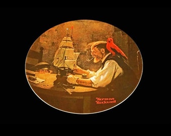 1980 Knowles Collector Plate, Norman Rockwell, The Ship Builder, Limited Edition, Numbered Plate, Wall Decor, Decorative Plate