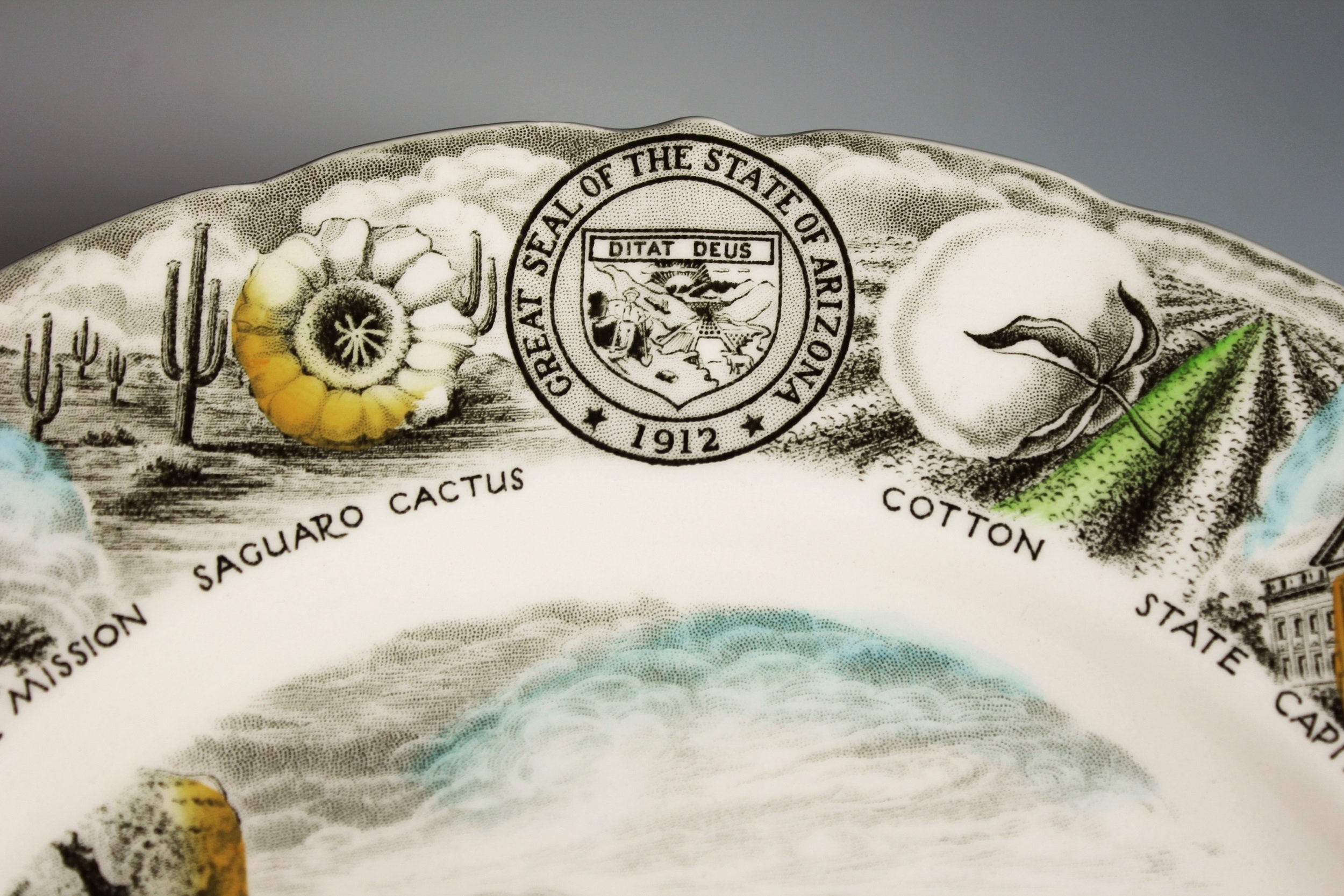 Arizona Souvenir Plate, The Grand Canyon, Johnson Bros, State Plate