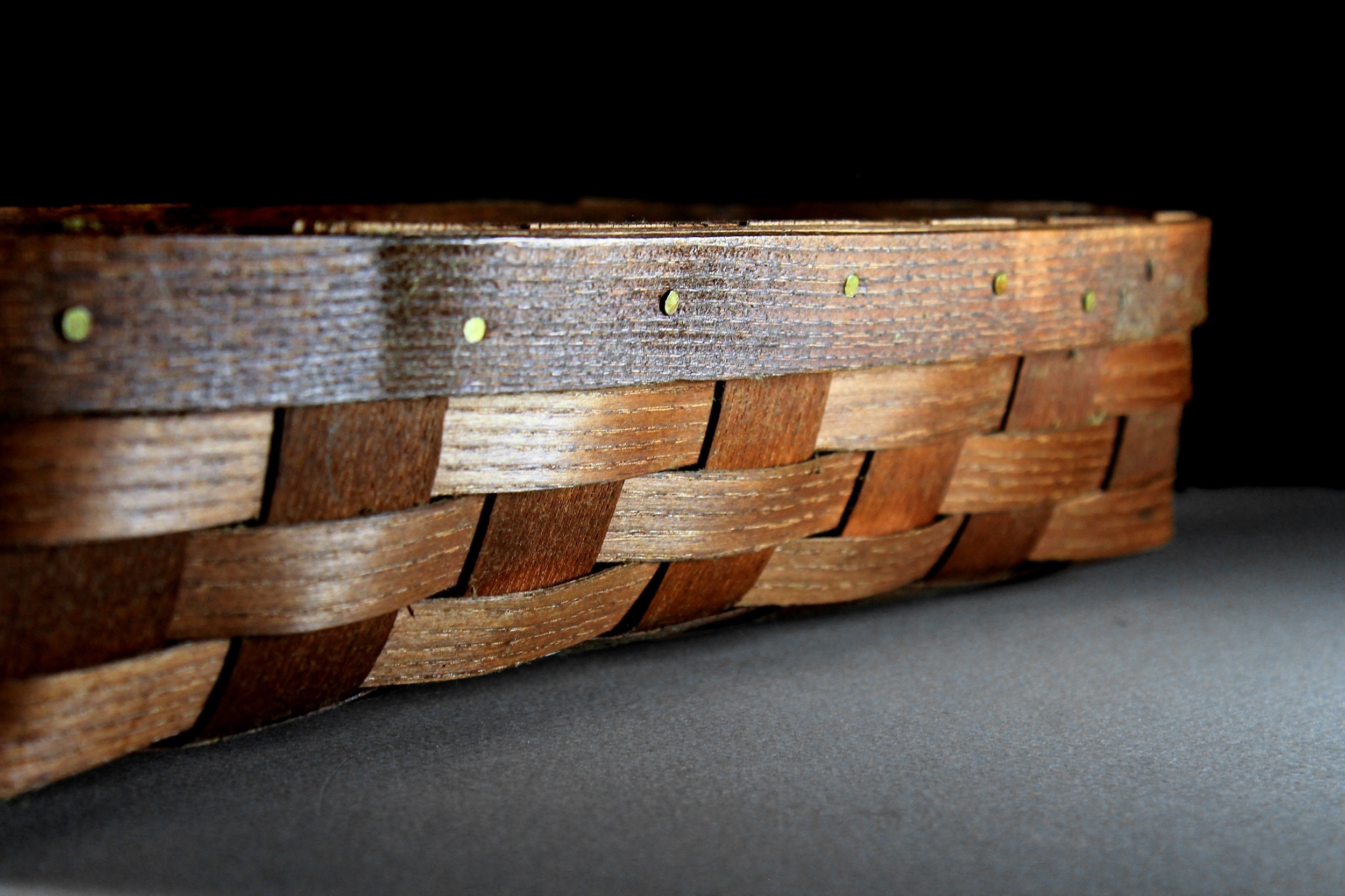 Decorative Basket, Woven Wood, Bread Basket, Storage, Long and Narrow