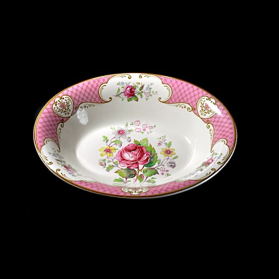 Oval Vegetable Bowl, Myott, Staffordshire Pink Rose, Made In England