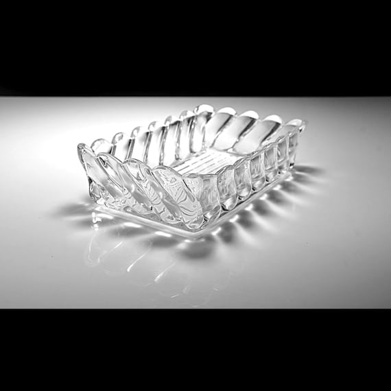 Antique Fostoria Swirl EAPG Rectangular Glass Tray (c.1890)