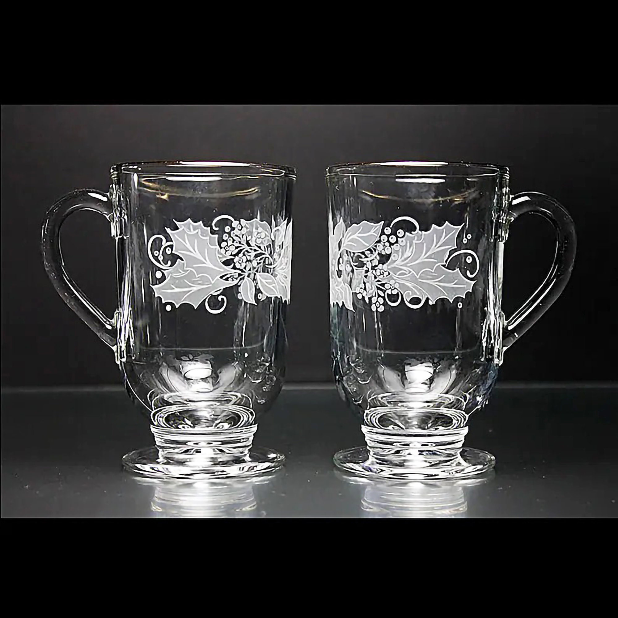 Crystalia Set of 2 Irish Coffee Mugs with Handle, Tall Funnel Clear Glasses  for Iced Coffee, Latte, Cappuccino, Hot Chocolate 