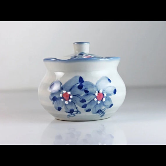 Miniature Lidded Bowl, Ben Rickert, Made in Japan, Trinket Bowl, Collectible, Floral