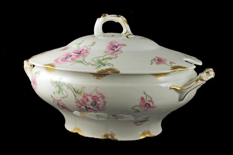 Antique Soup Tureen Theodore Haviland Limoges France Pink Etsy