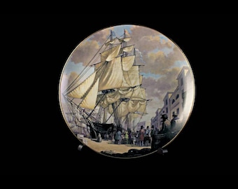Placa colecionável de 1981, oriental, coleção The Great Clipper Ships, edição limitada, placa decorativa, decoração de parede, Franklin Mint