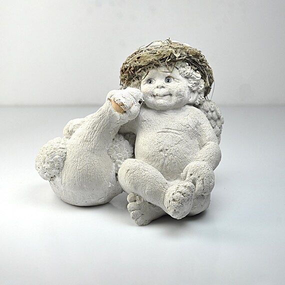 Vintage Dreamsicles Me and My Shadow Figurine Angel with Goose, 5 Inch