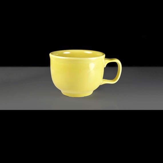 Vintage Homer Laughlin Fiesta Jumbo Cup, Yellow Fiestaware Mug, 14 Ounce, USA Pottery