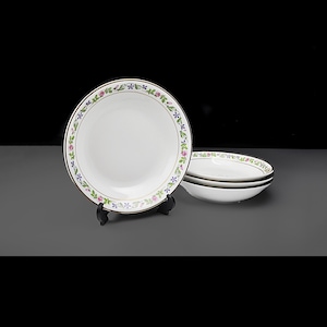 O.P. Co. Syracuse China Fruit Bowls - Melrose Pattern - Set of 4 Antique Bowls (c. 1920s) - Floral Border Design